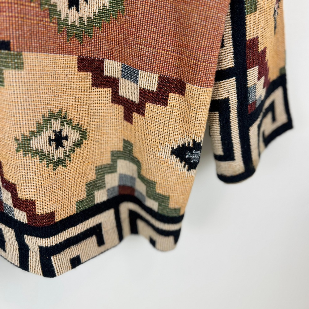 VTG! Its Outta The Bag Unge Potch Ket Tapestry Navajo Southwest Jacket M USA - Picture 10 of 15